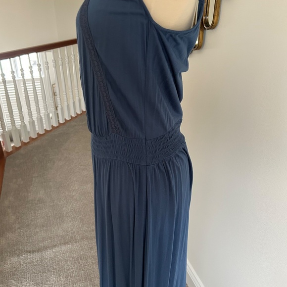 NWOT OLD NAVY BLUE MAXI DRESS LONG LACE COTTAGECORE PRAIRIE BLUE BOHEMIAN LARGE - Picture 6 of 7